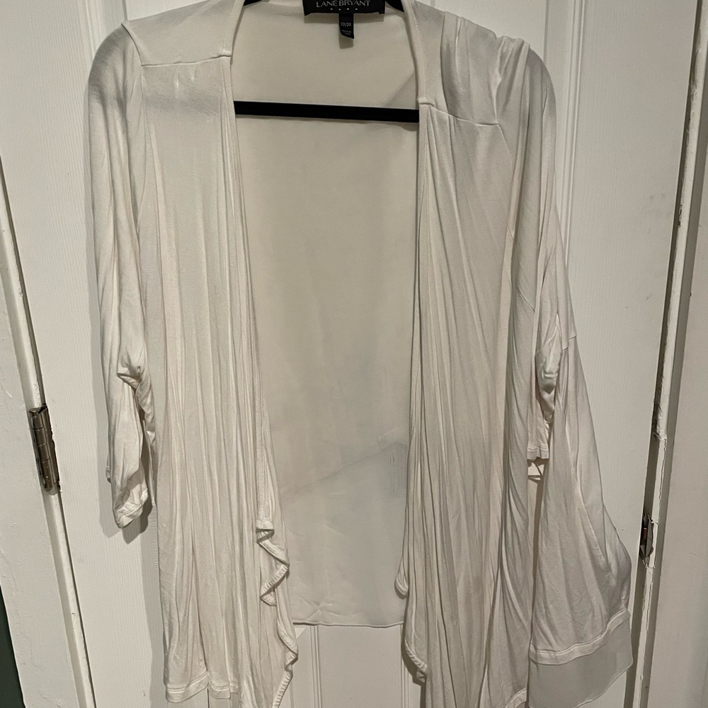 White open front cardigan